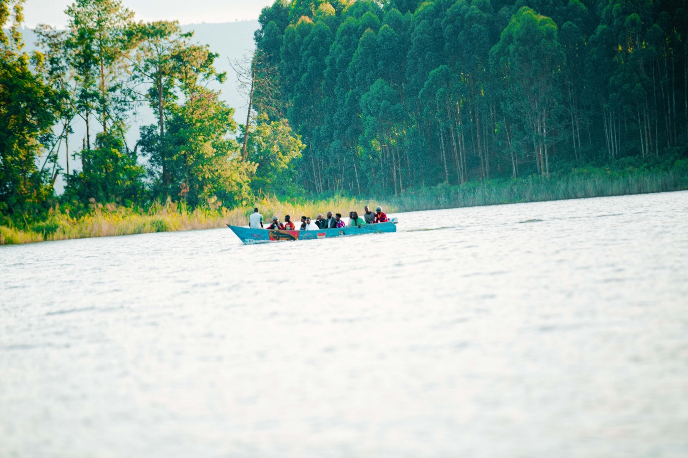 Boat cruise on Uganda lake