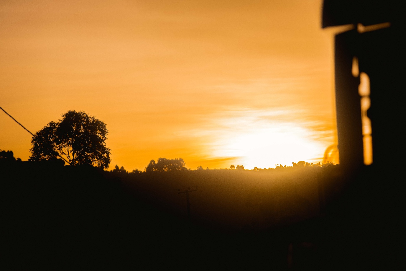 Uganda golden sunset landscape