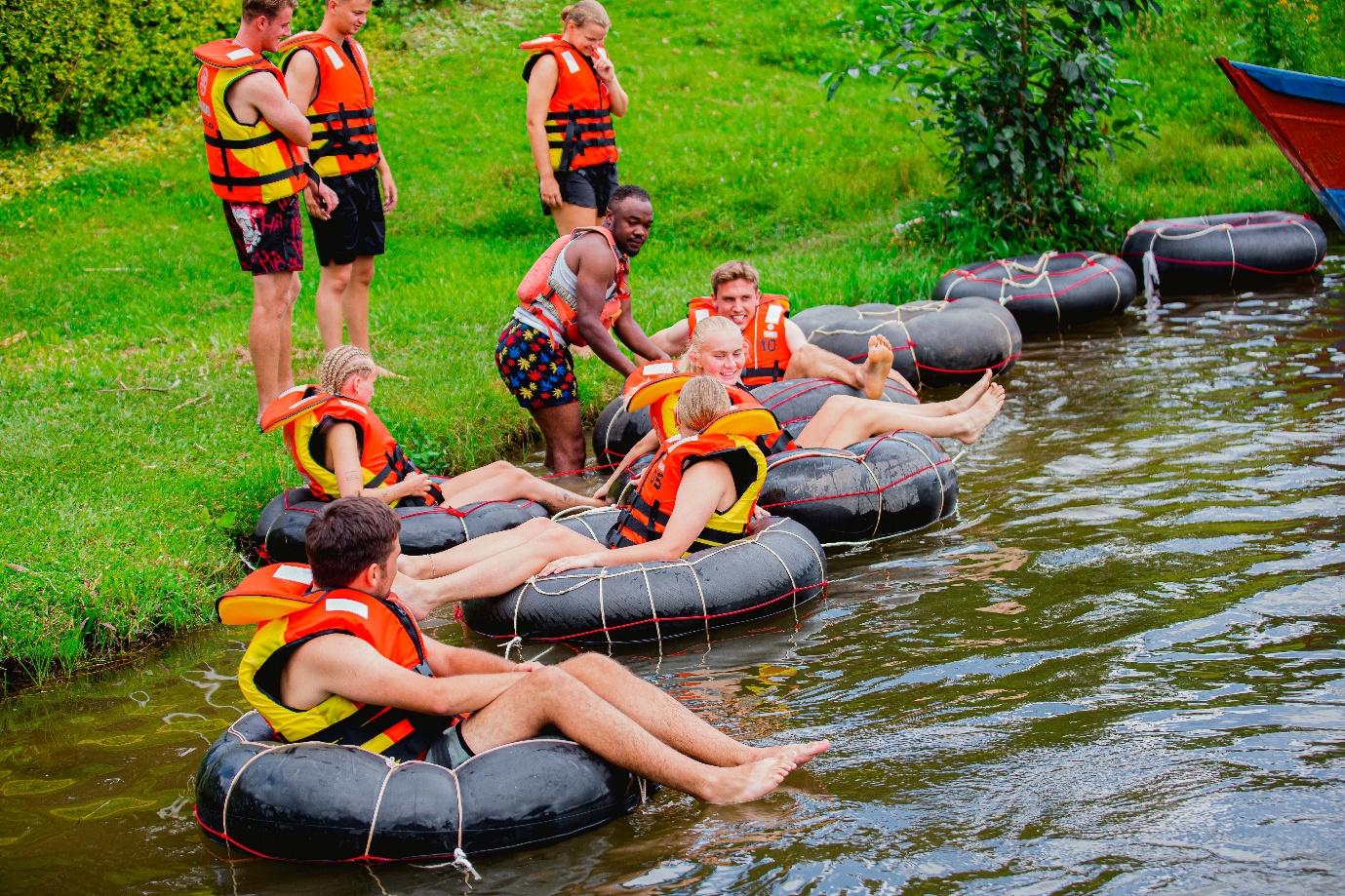 Water tubing adventure on Uganda lake